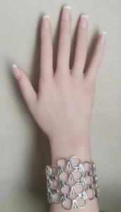 Erick's Sterling Silver Lilys Cuff Bracelet Taxco.925 - Imagen 1 de 12