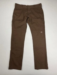 Dickies Skinny Straight Double Knee Brown Work Pants Men's 32x30-ACTUAL: 33x28.5 - Picture 1 of 14