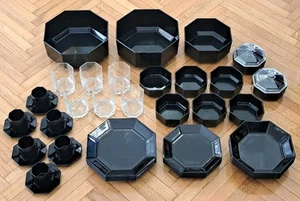 SERVIZIO PER 6 PERSONE-DESIGN ARCOROC FRANCE-IN VETRO/OTTAGONALI-ANNI 70-VINTAGE - Bild 1 von 24