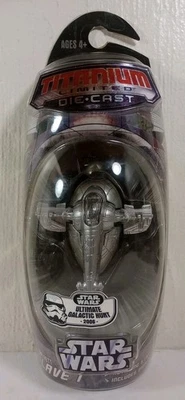 * Hasbro Star Wars Titanium Series 2006 Boba Fett Slave 1 серебристый литой металл - Изображение 1 из 4