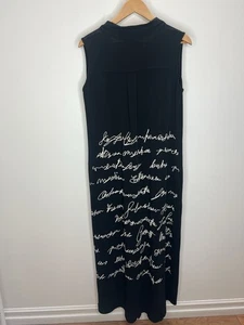 Luukaa Maxikleid Gr. L EU 40 schwarz Scribbles künstlerisch ärmellos Button Down - Bild 1 von 10