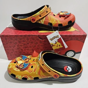 NEW Crocs Pokemon Charizard Classic Clog Size Men's 9/Women's 11 with Jibbitz  - Picture 1 of 12