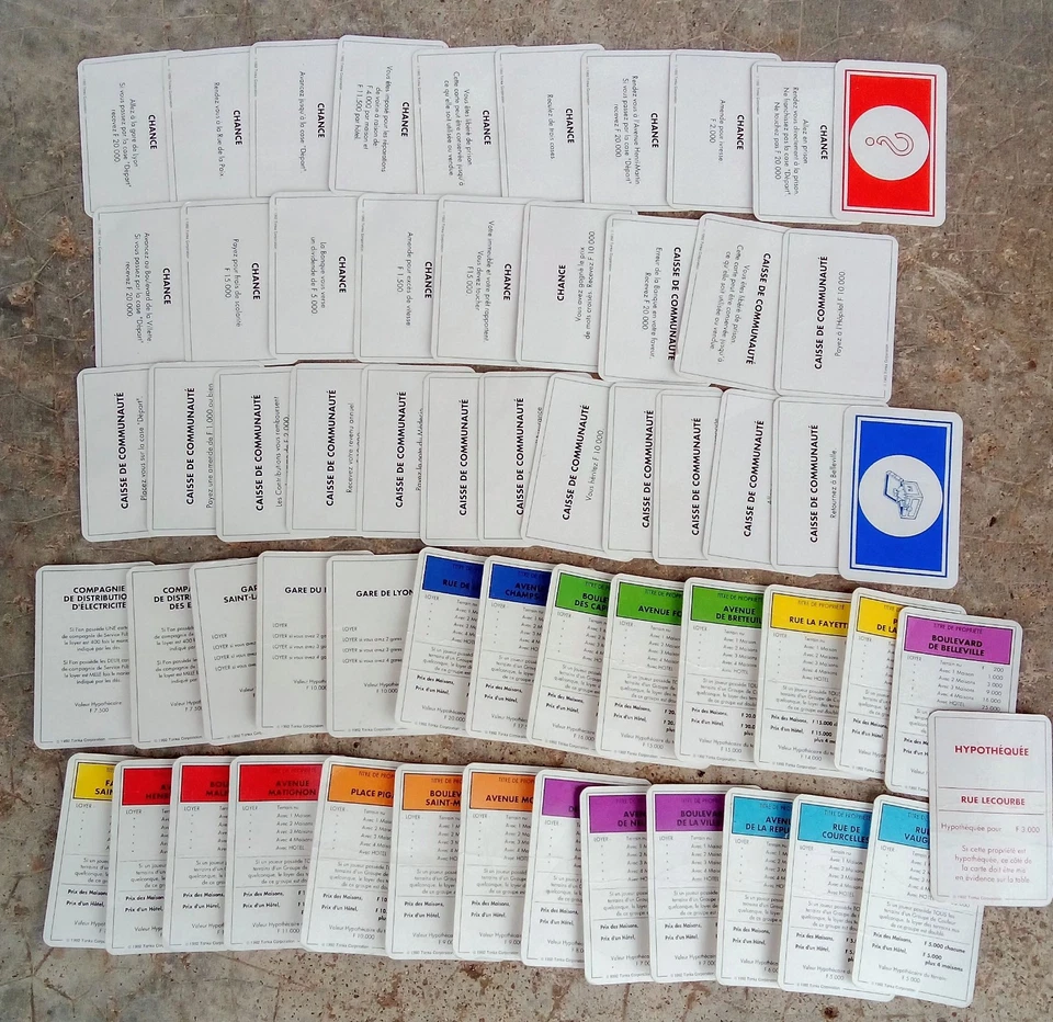 vintage lot vrac carte monopoly parker - Photo 1/1