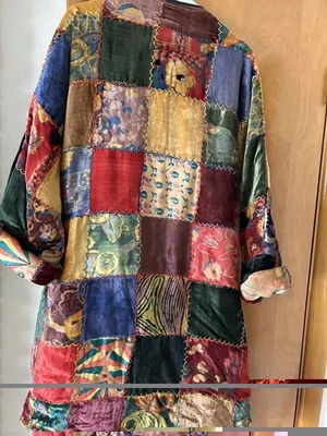 jacket made from velvet vintage crazy quilt - Image 1 of 4