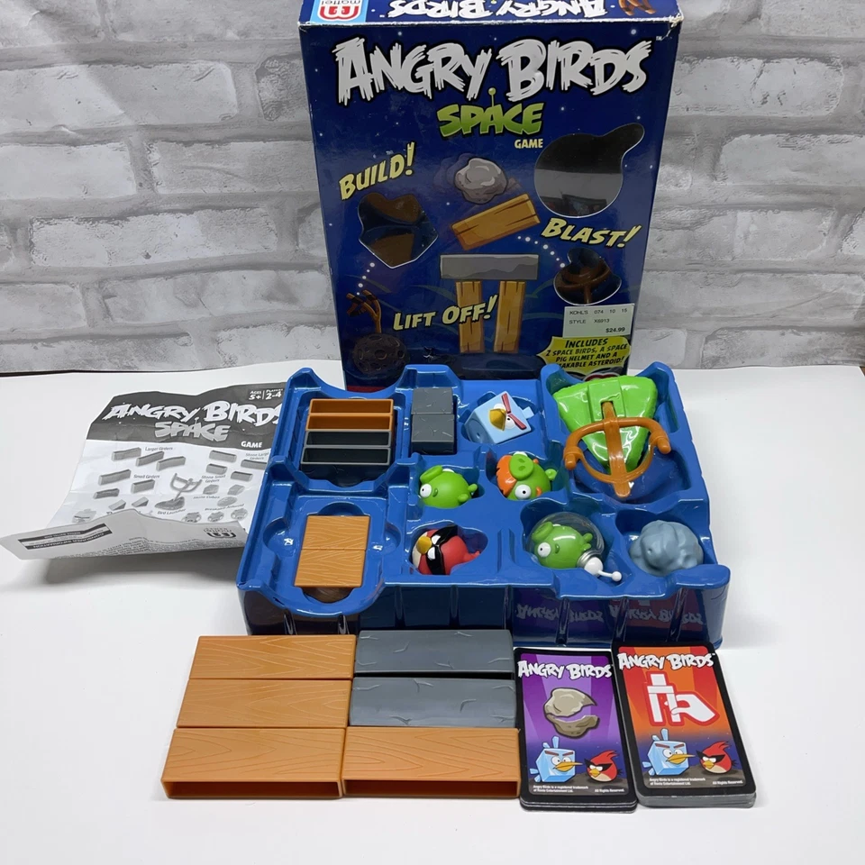 Mattel Angry Birds Space Game 2012 COMPLETE – All Pieces, Cards & Instructions - Image 1 of 4