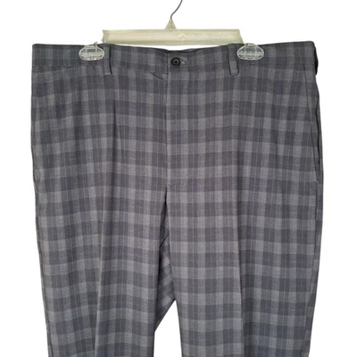 Calça Jack Nicklaus Masculina 36x30 Cinza Xadrez Calças Casual Golfe Elástico Performance - Imagem 1 de 4