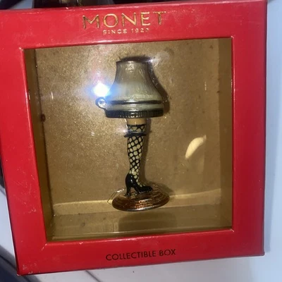 Monet 2010 Leg Lamp Enamel Trinket Box Keepsake Charm Box Christmas Story - Image 1 of 4