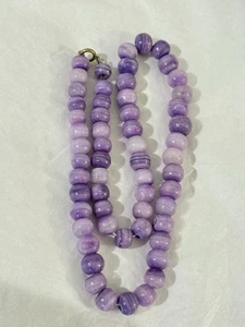 Vintage Unique Runway Druzy 10mm Amethyst Purple Beads Necklace 20” 81.5g - Picture 1 of 10