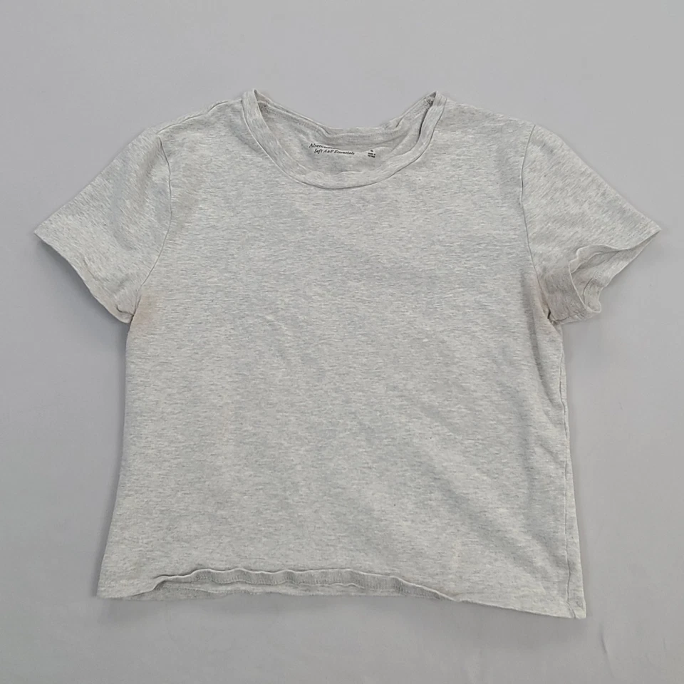 Abercrombie & Fitch Shirt Girls Small Gray T Shirt Soft Essentials Casual Comfor - Image 1 of 4