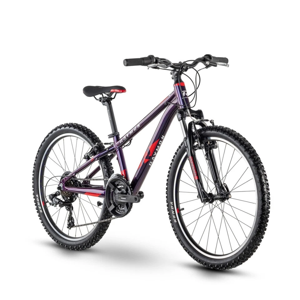 MTB Fahrrad Mädchen 9-11 Jahre Fourray 1.0 24 21v Violett/Rot R1000003230 Raym - Bild 1 von 1