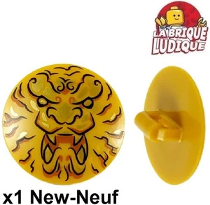 LEGO 1x Minifig Schild Rund Kopf Löwe Or Golden/Gold 75902pb17 - Picture 1 of 1