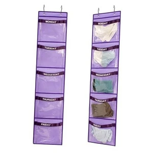2 Pcs Day of Week Clothing Organizer Monday to Friday School Clothes Purple - Picture 1 of 7