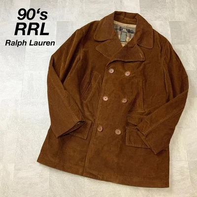 Vintage RRL Ralph Lauren Thick Ridge Corduroy Coat Size S Brown Length 80cm - Image 1 of 4