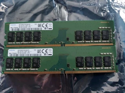 Pair 2 Tested GOOD Samsung 2x 8GB DDR4 2666 M378A1K43CB2 RAM DIMM module 16GB - Image 1 of 3