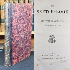 1846 WASHINGTON IRVING Sketch-Book Geoffrey Crayon SLEEPY HOLLOW Rip Van Winkle - Foto 1 di 16