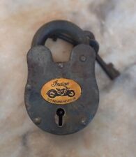 OLD INDIAN NEVER DIE Cast Iron Lock & Key Antique Brown Finish 5"