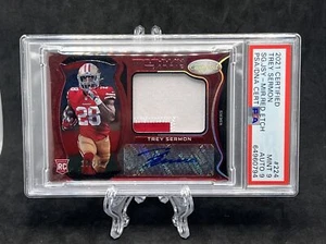 2021 Panini Certified Trey Sermon Rookie Patch Auto RPA Mirror Red #/20 PSA 9 RC - Picture 1 of 2