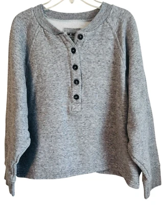 Gray Heather Madewell MWL Women’s Crop Betterterry Sweatshirt sz M - Image 1 of 4