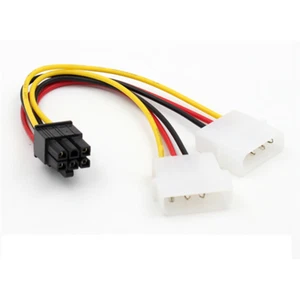 CAVO ALIMENTAZIONE ADATTATORE 2 MOLEX FEMMINA 4 PIN A 6 PIN PER SCHEDE VIDEO - Foto 1 di 3
