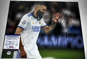 KARIM BENZEMA SIGNED REAL MADRID CHAMPIONS LEAGUE CHAMPS PHOTO 11x14 PSA AL52761 - Picture 1 of 3