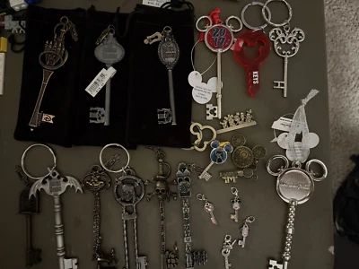 Disney Keys: Haunted Mansion Pirates Mr. Toad Cheshire Small World - Image 1 of 4