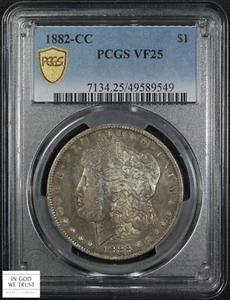 1882 CC Carson City Morgan Silver Dollar $1 PCGS VF 25 - Picture 1 of 6