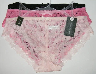 Laura Ashley 3 Pack Lace Hipster Size L Stretchy Soft No Visible Panty Lines - Image 1 of 4