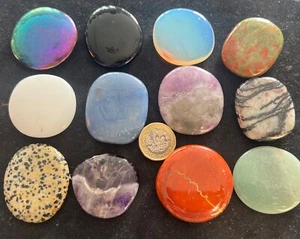 CRYSTAL X12 PALMSTONES WORRY STONES BUNDLE JOBLOT QUALITY SPIRITUAL HEALING UK - Picture 1 of 15