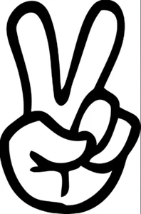 Vinyl Decal for Window - Hand Peace Sign, Various Colors & Sizes - Picture 1 of 3