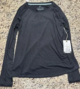 NEW Free Fly Womans XL Heather Black Bamboo Midweight Long Sleeve T Shirt - Picture 1 of 3