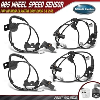 4x Sensor de velocidad de rueda ABS delantero y trasero para Hyundai Elantra 2001-2006 a 31/08/06 Foto 1 de 4