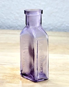 1890s Antique SAMPLE Bottle Sun Colored Purple Embossed A S HINDS PORTLAND M.E. - Picture 1 of 16