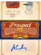 2011 Prime Cuts Prospect Signatures Marlins Baseball Card #AC Adam Conley /299