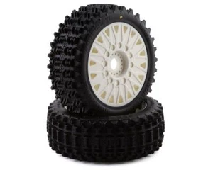 JConcepts Magma Pre-Mounted 1/8 Buggy Tires w/Cheetah Wheel (White) (2) (Yellow) - Picture 1 of 1