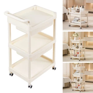 2-3-4 Tier Mobile Storage Trolley Cart Rack Snacks Makeup Organizer Drawer Shelf - Picture 1 of 17