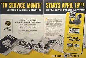 GE Electronic Tubes TV Service Mes Schenectady NY Anuncio impreso vintage 1955 - Imagen 1 de 2