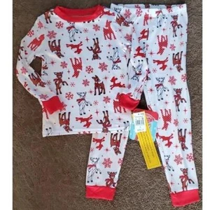 Boys Girls Rudolph The Red Nosed Reindeer Pajamas Size 4 6 8 10 NWT - Picture 1 of 1