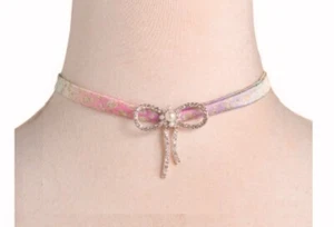 Neu mit Etikett Betsey Johnson Doppel-Set Halsband Halskette Schleife Glasperlen rosa Schmuck - Bild 1 von 5