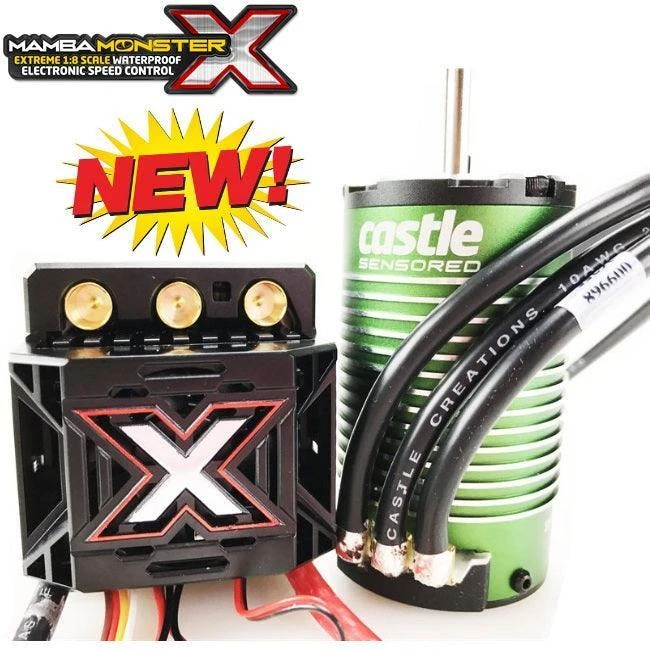 Castle Creations Mamba Monster X  1/8 WP ESC + Sensored 1512-2650KV Motor COMBO - Image 1 of 1