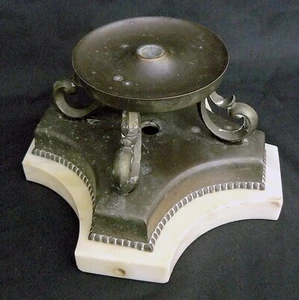 Vintage Four Point Marble Tazza Tier 1900s Lamp Base 6 lbs heavy - Picture 1 of 22
