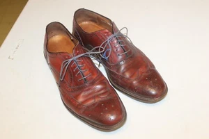 Men's Shoes Mercanti Fiorentini Sz 11.5M Brown Wingtip Cuoio made in Italy - Picture 1 of 8