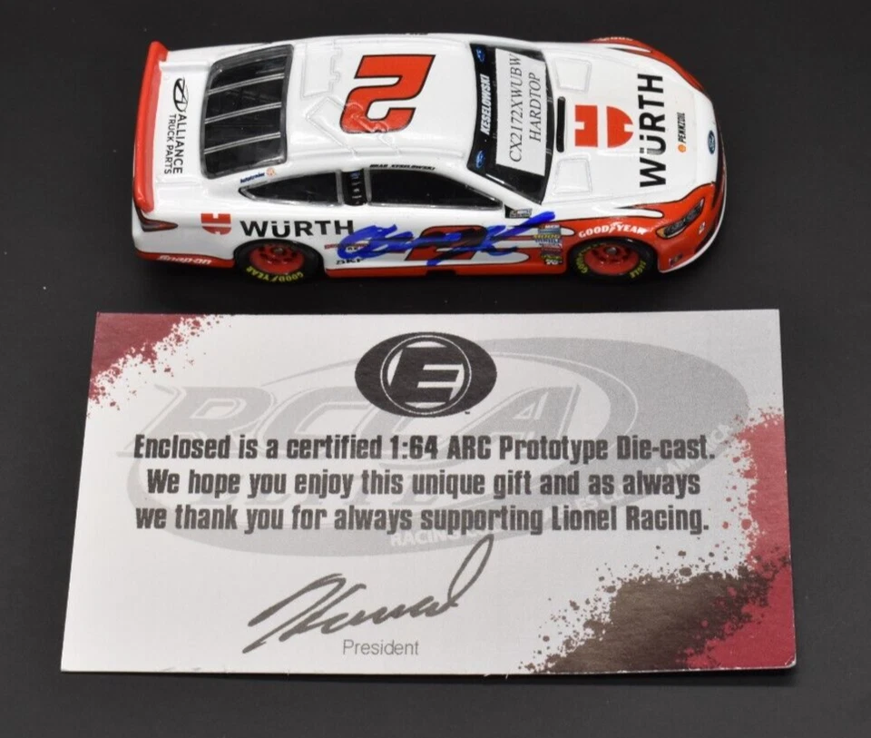 Brad Keselowski #2 Firmado 1/64 Die-Cast 2017 Wurth Prototipo RCCA Foto 1 de 4