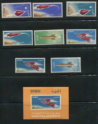 Juego de 8 astronautas en honor Dubai 1964 más S/S MNH Foto 1 de 4