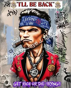 Poster Arnold Schwarzenegger TORNERÒ SU TELA 16X20 FIRMATO dall'artista. - Foto 1 di 8