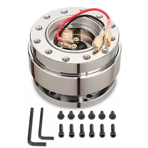 Full Chrome Car Steering Wheel Quick Release HUB Adapter Snap Off Boss Kit - Bild 1 von 4