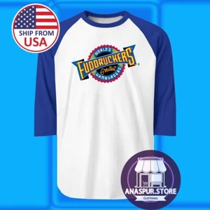 World's Fuddruckers Greatest Hamburgers Resteraunt Para hombres Azul Raglán Talla S-2XL - Imagen 1 de 1