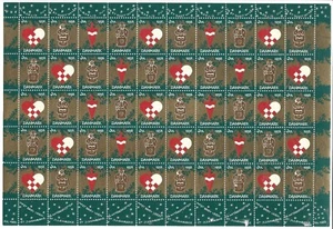 1956 DENMARK CHRISTMAS SEALS, FULL SHEETS,PERFED/IMPERF - Picture 1 of 4