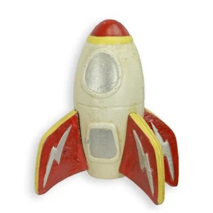 9932230-d Figure Money Box Iron Rocket Coloured 21, 5x11x16cm 2,3kg Vintage - Picture 1 of 1