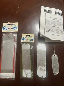 Four Salmon Flashers Downrigger Trolling Hot Spot (2 New, 2 Used) - NICE!! - Picture 1 of 4
