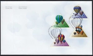 HOT AIR BALLOONS = Official FDC with set of 4 stamps Canada 2001 #1921a-d - Picture 1 of 2